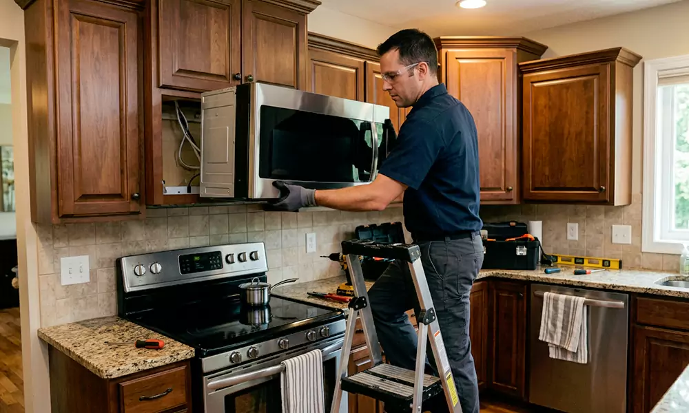 Microwave Installation in Woburn, MA